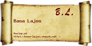 Basa Lajos névjegykártya